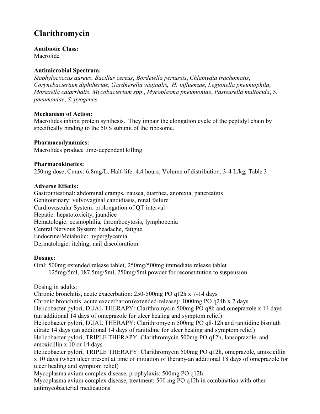 Clarithromycin