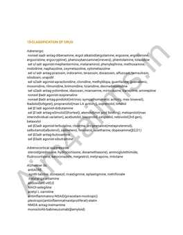 15-CLASSIFICATION of DRUG Adrenergic Nonsel Αadr Antag