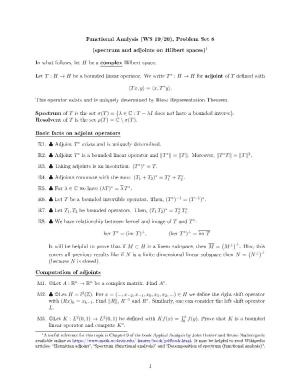 Functional Analysis (WS 19/20), Problem Set 8 (Spectrum And