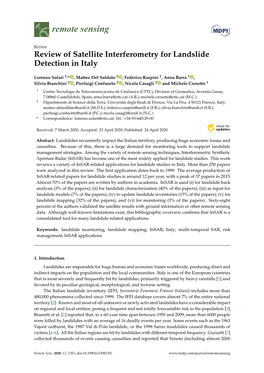 Review of Satellite Interferometry for Landslide Detection in Italy