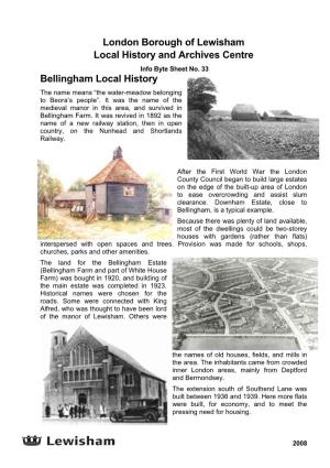 Bellingham Local History the Name Means “The Water-Meadow Belonging to Beora’S People”