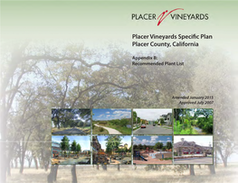 Placer Vineyards Specific Plan Placer County, California