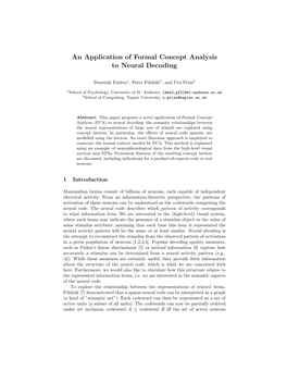 An Application of Formal Concept Analysis to Neural Decoding