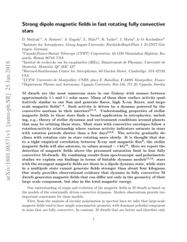 Strong Dipole Magnetic Fields in Fast Rotating Fully Convective Stars