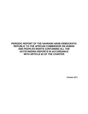 Periodic Report of the Sahrawi Arab Democratic