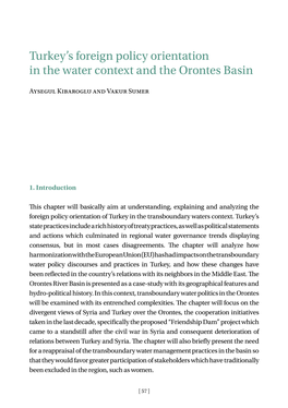 Turkey's Foreign Policy Orientation in the Water Context and the Orontes