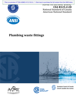 Plumbing Waste Fittings This Is a Preview of "CSA ASME A112.18.2-2..."