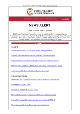 News Alerts | 01-15 July 2021| Issue 65