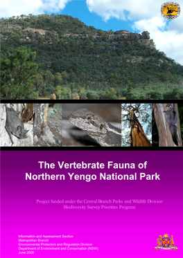The Vertebrate Fauna of Northern Yengo National Park
