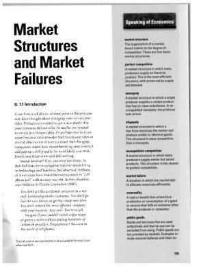 Market Structures and Market Failures 125