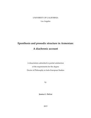 Epenthesis and Prosodic Structure in Armenian