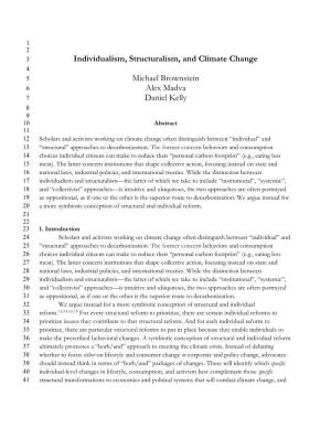 Individualism, Structuralism, and Climate Change