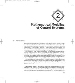Mathematical Modeling of Control Systems