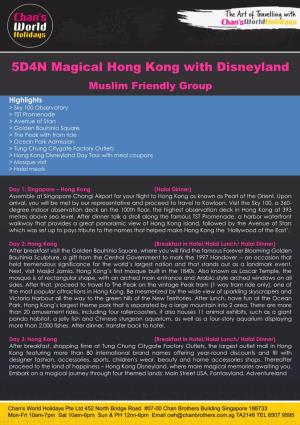 5D4N Magical Hong Kong with Disneyland