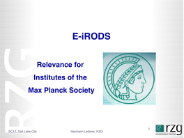 Relevance for Institutes of the Max Planck Society
