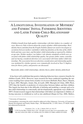 Alongitudinal Investigation of Mothers