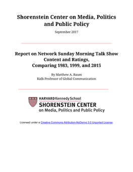 Preliminary Findings from Sunday Talk Show Study