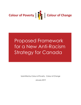 Proposed Framework for a New Anti-Racism Strategy for Canada