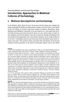 Approaches to Medieval Cultures of Eschatology