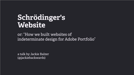 Or: “How We Built Websites of Indeterminate Design for Adobe Portfolio”