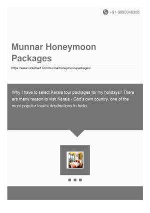 Munnar Honeymoon Packages