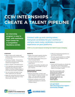 Ccw Internships – Create a Talent Pipeline