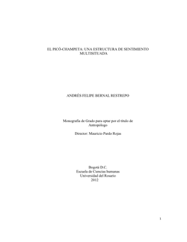 El Picó-Champeta: Una Estructura De Sentimiento Multisituada