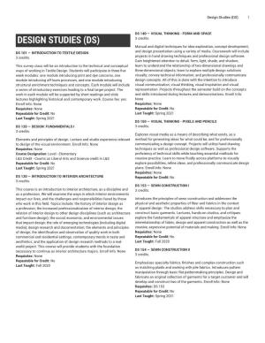 Design Studies (DS) 1