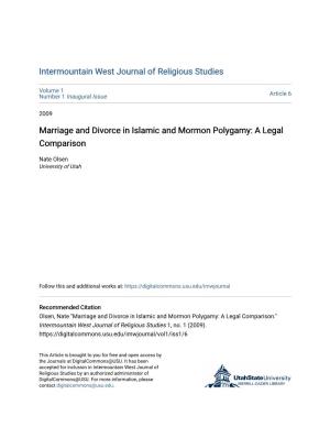Marriage and Divorce in Islamic and Mormon Polygamy: a Legal Comparison
