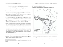 Western Beboid and African Language Classification