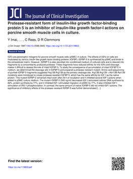 Protease-Resistant Form of Insulin-Like Growth Factor-Binding Protein 5 Is An