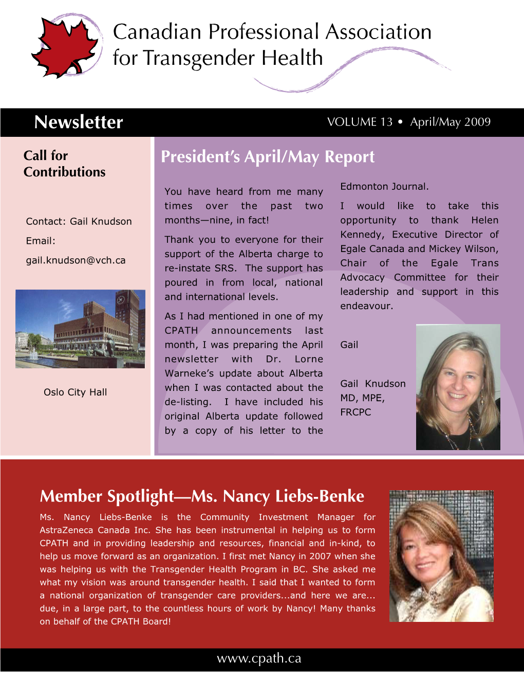 April/May 2009 Newsletter