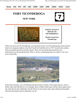 Fort Ticonderoga, New York - Site on a Revolutionary War Road Trip