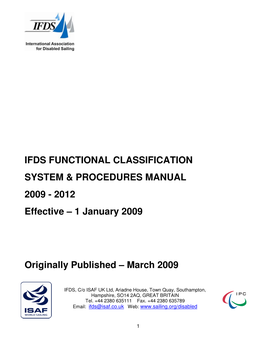 Ifds Functional Classification System & Procedures