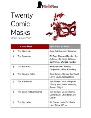 Twenty Comic Masks