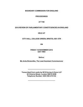 Boundary Commission for England Proceedings At
