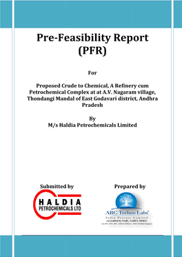 Pre-Feasibility Re Feasibility Report (PFR) Ibility Report