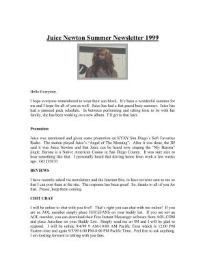 Juice Newton Summer Newsletter 1999