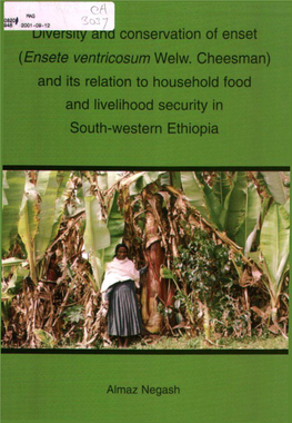 (Ensete Ventricosum Welw. Cheesman) and Its Relation to Household Food and Livelihood Security in South-Western Ethiopia
