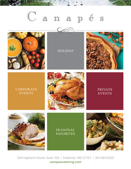 Holiday Seasonal Favorites Private Events Corporate