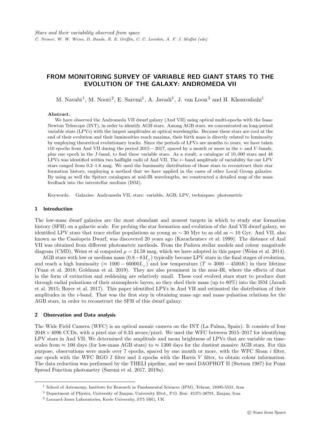 From Monitoring Survey of Variable Red Giant Stars to the Evolution of the Galaxy: Andromeda Vii