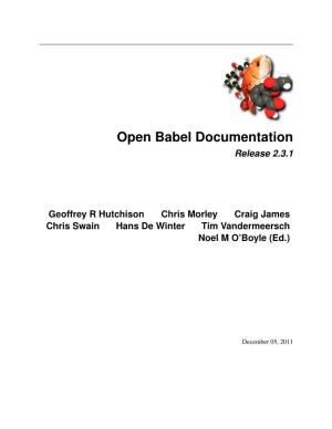 Open Babel Documentation Release 2.3.1