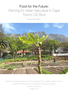 Planning for Urban Agriculture in Cape Town's City Bowl