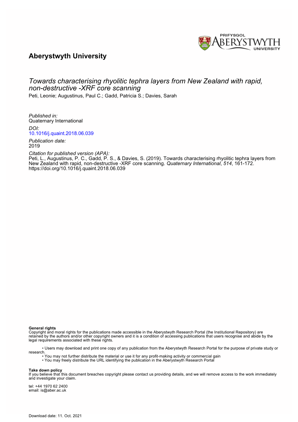 Towards Characterising Rhyolitic Tephra Layers from New