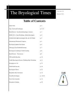 The Bryological Times M ARCH 2011