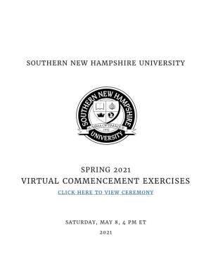 Spring 2021 Virtual Commencement Exercises