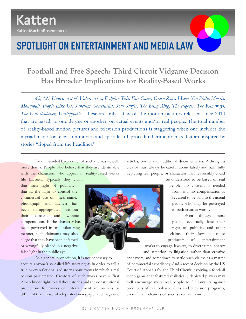 Spotlight on Entertainment and Media Law