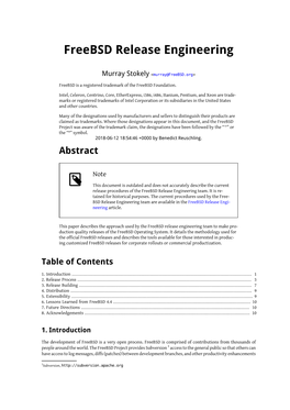 Freebsd Release Engineering