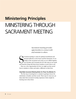 Ministering Through Sacrament Meeting