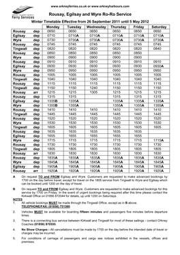 Rousay, Egilsay and Wyre Ro-Ro Service